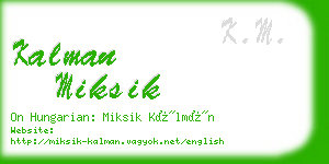 kalman miksik business card